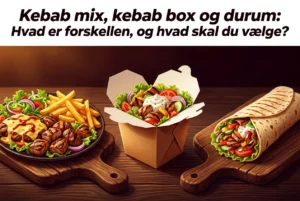 Professional header image for comparison analysis: Kebab mix, kebab box og durum: Hvad er forskellen, og hva...